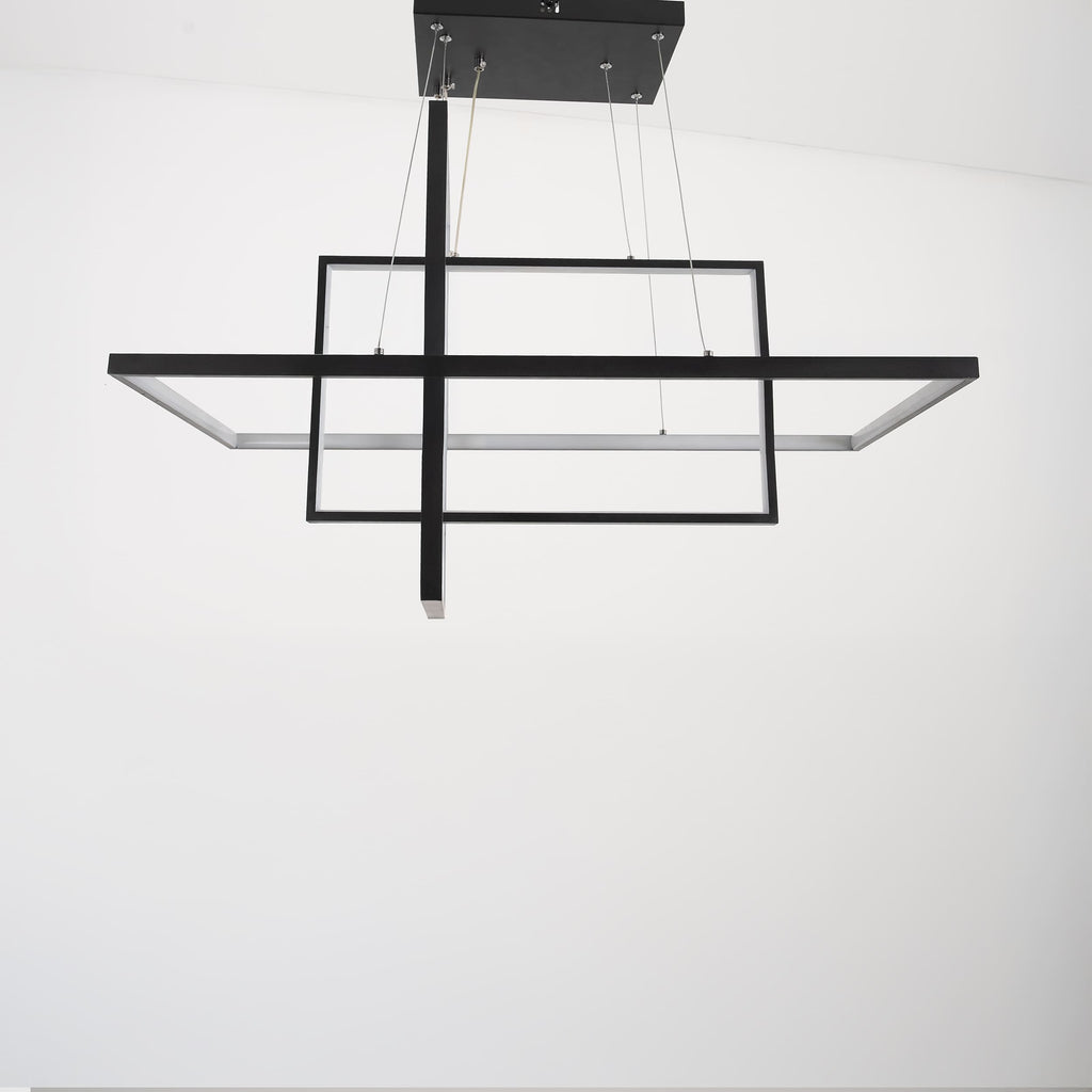 3 Rectangle Chandelier-Black