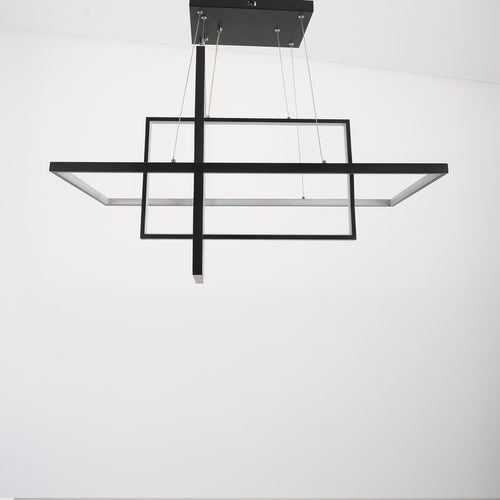 3 Rectangle Chandelier-Black