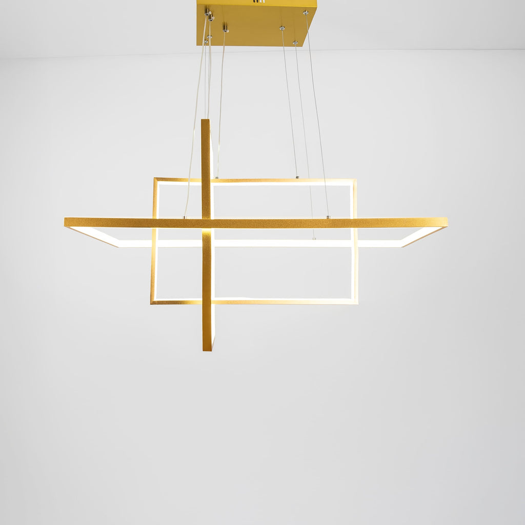 3 Rectangle Chandelier-Gold
