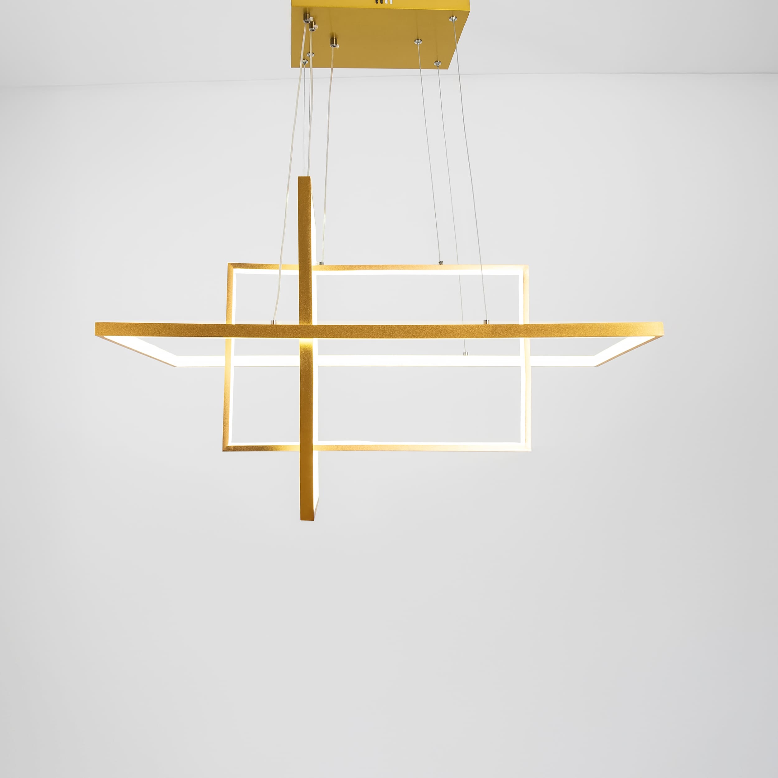 3 Rectangle Chandelier-Gold