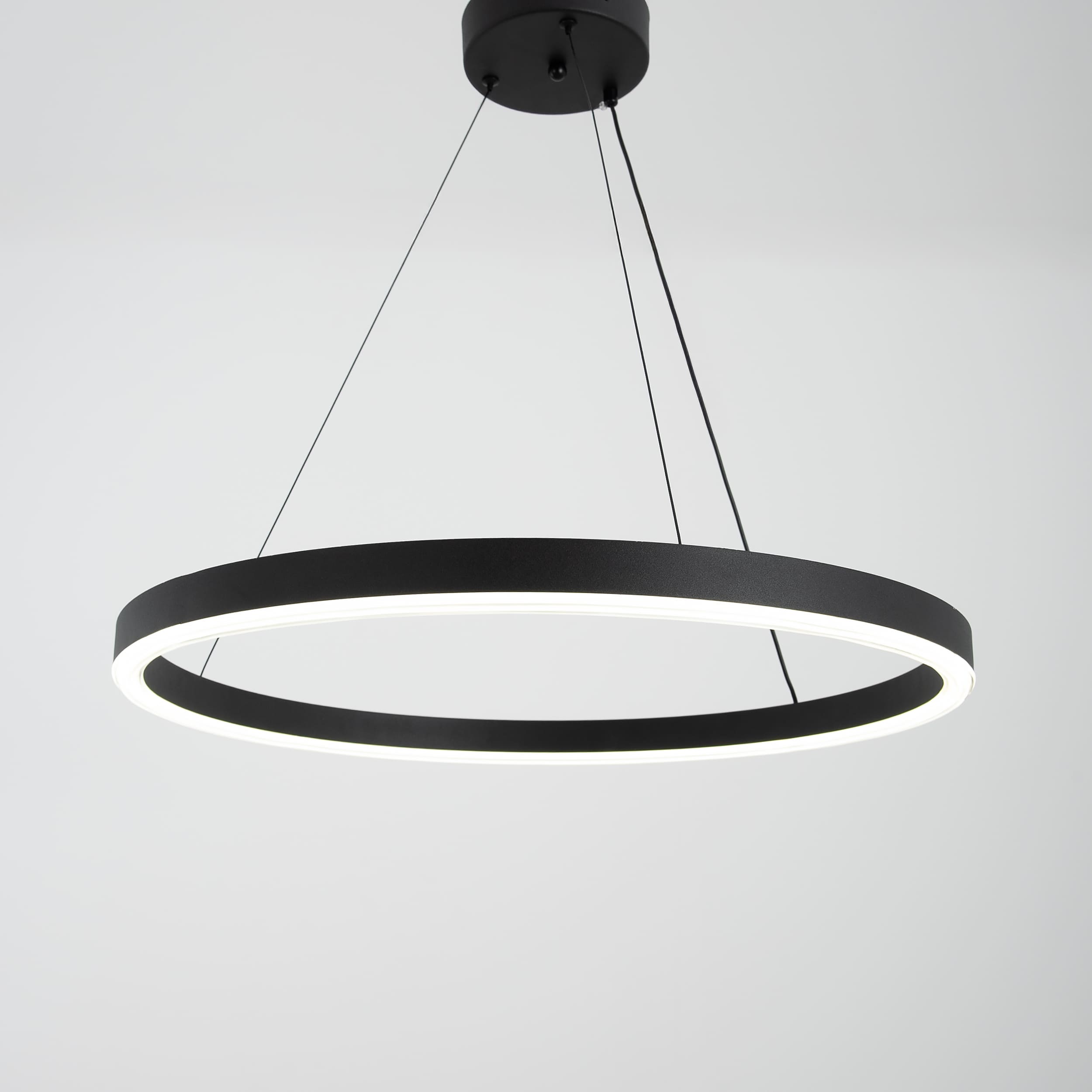 One Ring Down Chandelier-Black