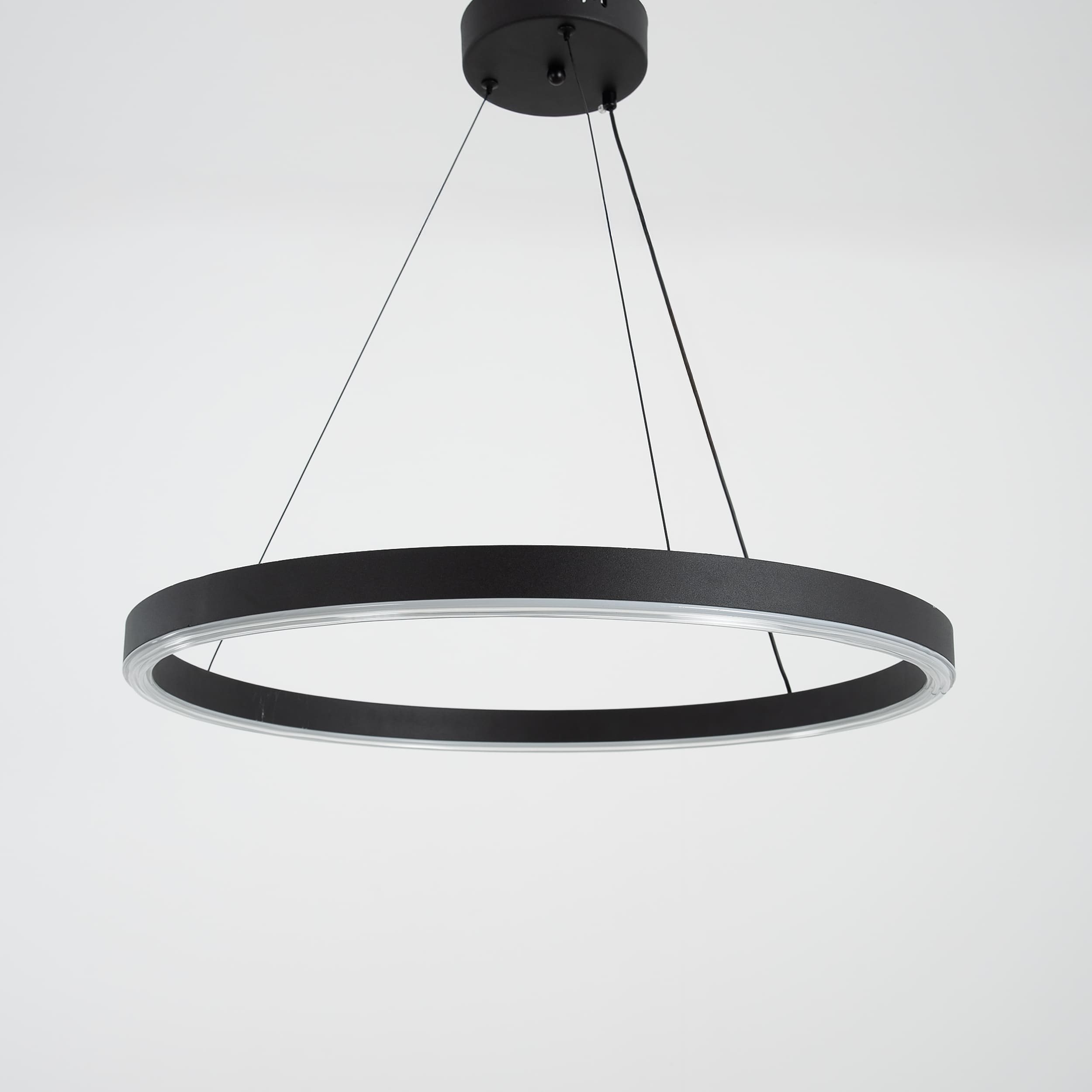 One Ring Down Chandelier-Black